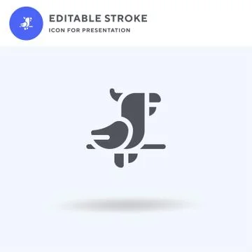 Parrot icon vector, filled flat sign, solid pictogram isolated on white, logo Stock Illustration