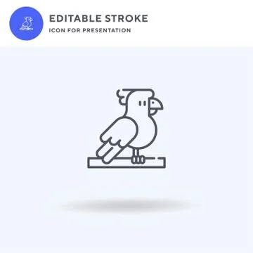 Parrot icon vector, filled flat sign, solid pictogram isolated on white, logo 스톡 일러스트