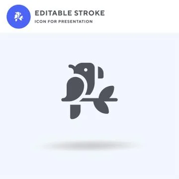 Parrot icon vector, filled flat sign, solid pictogram isolated on white, logo Stock Illustration