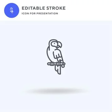 Parrot icon vector, filled flat sign, solid pictogram isolated on white, logo Illustrazione stock