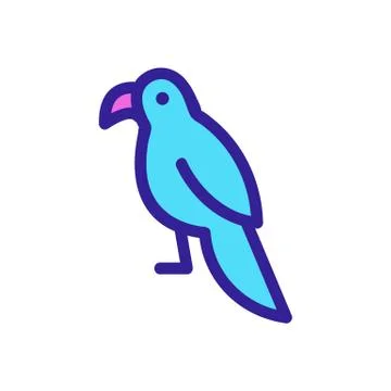 Parrot icon vector. Isolated contour symbol illustration Stock Illustration