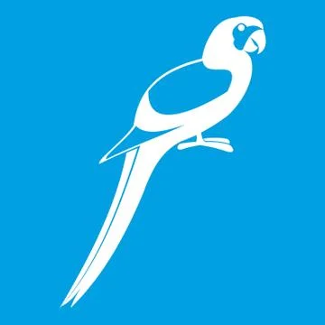 Parrot icon white Illustrazione stock
