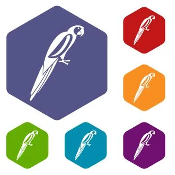 Parrot icons set Stock Illustration