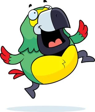 Parrot jumping Illustrazione stock