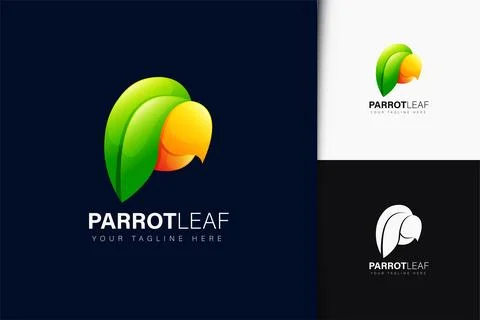 Parrot leaf logo design with gradient Stock Illustration