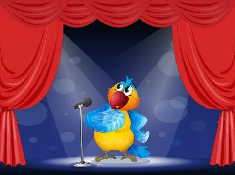 A parrot in the limelight Stockillustratie