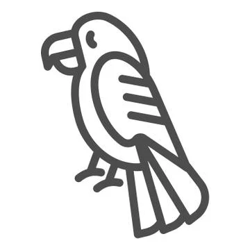 Parrot line icon. Bird vector illustration isolated on white. Animal outline イラスト素材