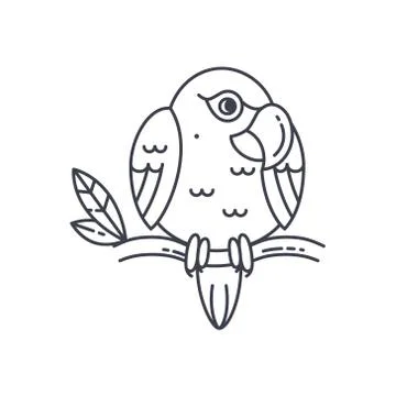 Parrot line icon Stock Illustration