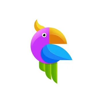 Parrot Logo Vector Design Template Stock Illustration