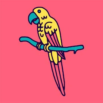 Parrot macaw, vector illustration Stock Illustration