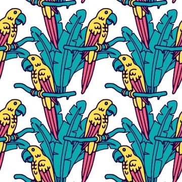 Parrot macaw, vector illustration Stock Illustration