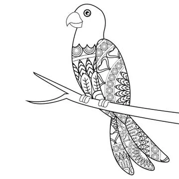 Parrot mandala icon Illustrazione stock