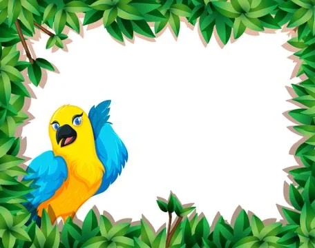 A parrot in nature frame Illustrazione stock