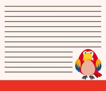 Parrot on note template Illustrazione stock