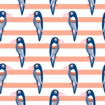 Parrot pattern seamless bird vector. Stock Illustration