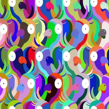 Parrot pattern seamless. popinjay background. Ornament of kids fabric 스톡 일러스트