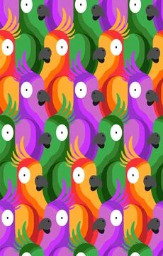 Parrot pattern seamless. popinjay background. Ornament of kids fabric Illustrazione stock