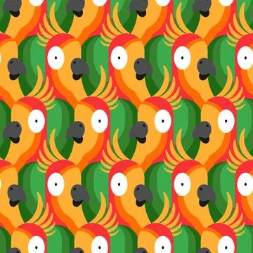 Parrot pattern seamless. popinjay background. Ornament of kids fabric 스톡 일러스트