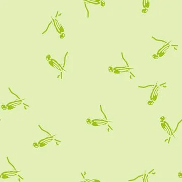 Parrot perched branch glyph vector seamless pattern 库存插图