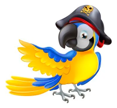 Parrot pirate character Stock Illustration