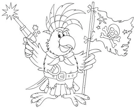 Parrot pirate Stock Illustration