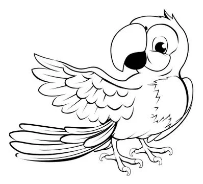 Parrot pointing Stock Illustration