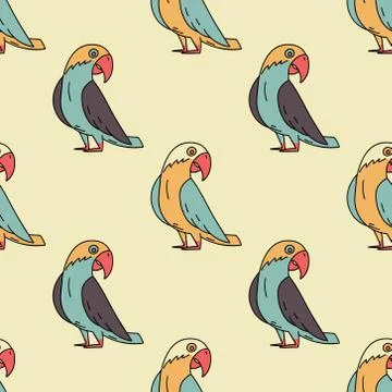 Parrot seamless pattern Illustrazione stock
