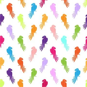 Parrot. Seamless pattern for simple backgrounds, textures, and packaging Stock Illustration