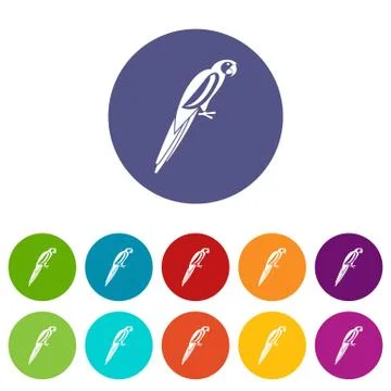 Parrot set icons Illustrazione stock