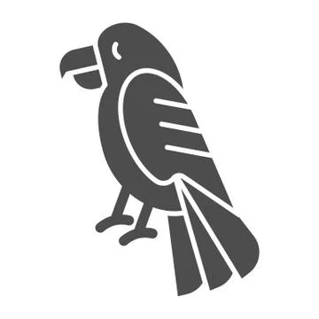 Parrot solid icon. Bird vector illustration isolated on white. Animal glyph イラスト素材
