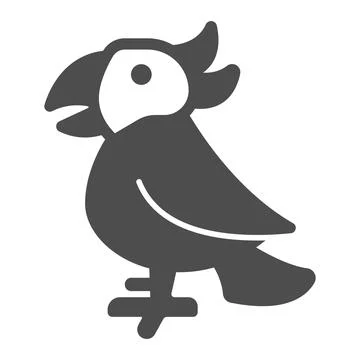 Parrot solid icon, domestic animals concept, macaw bird sign on white background 스톡 일러스트