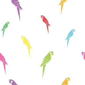 Parrot vector art background design for fabric and decor. Seamless pattern 스톡 일러스트