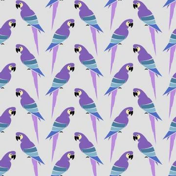 Parrot vector art background design for fabric and decor. Seamless pattern 스톡 일러스트
