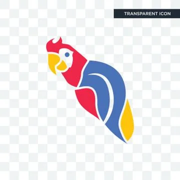 Parrot vector icon isolated on transparent background, parrot logo design Stock Illustration