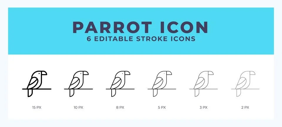 Parrot vector icon for web and app. Editable stroke vector illustration Illustrazione stock
