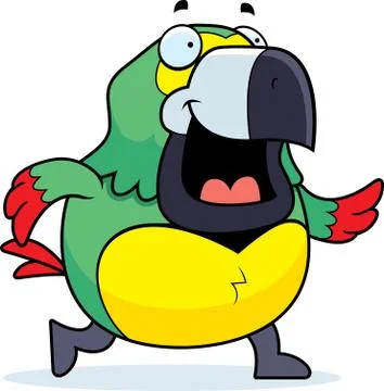 Parrot walking Stock Illustration