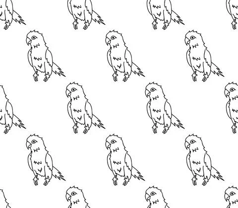 Parrot on White Background. Stock Illustration