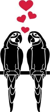 Parrots in love Stock Illustration