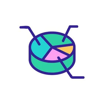 Parsing analysis pie chart icon vector outline illustration 库存插图