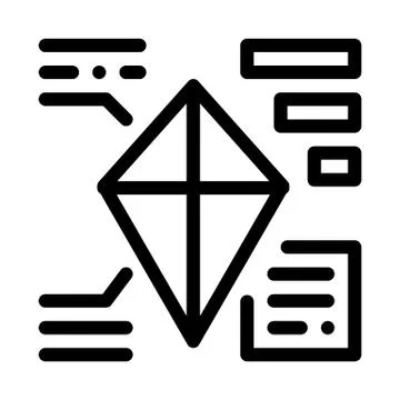 Parsing kite icon vector outline illustration 库存插图