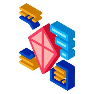 Parsing kite isometric icon vector illustration 库存插图