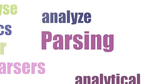 Parsing Wordcloud Animated Isolated Video stock 103097626