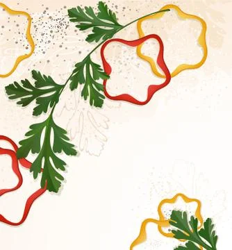 Parsley with chopped pepper Stock Illustration