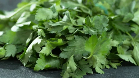 Parsley falling . high speed camera, phantom flex 4K. Slow Motion. Stock Footage 131734687