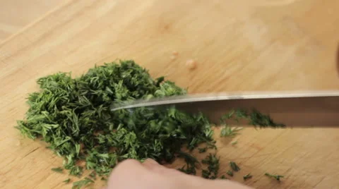 Parsley on a kitchen cutting board Stock Footage 55768224