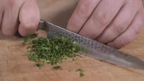 Parsley slicing Stock Footage 127360244