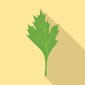 Parsley spice icon flat vector. Herb leaf Stock Illustration