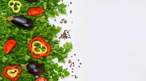 Parsley on a white background, vegetables and greens on a white background, a Stock Photos