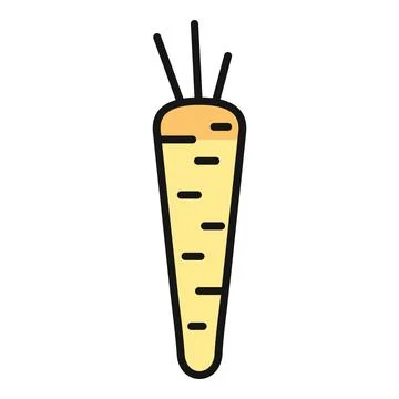 Parsnip root vegetable icon simple flat design Stock Illustration