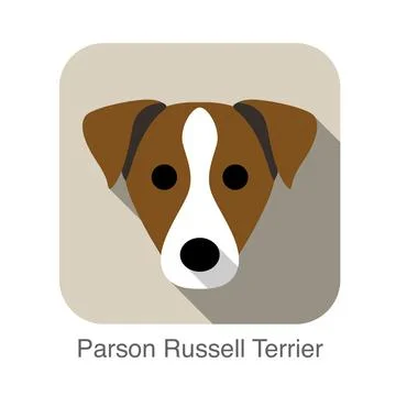 Parson Russell terrier face flat icon, dog series Stock Illustration